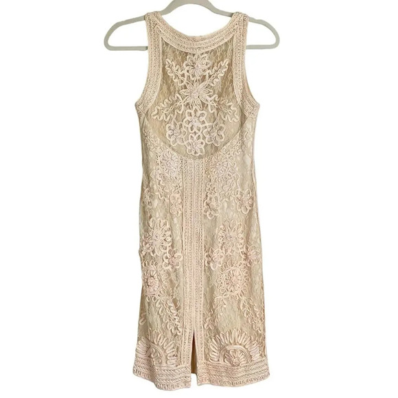 Vintage SUE WONG Nocturne Ivory Cream Lace Sheath Dress Cocktail Party Size 4 - Picture 2 of 10